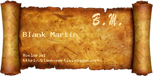 Blank Martin névjegykártya